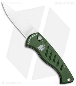 Piranha Fingerling Green Automatic Knife (2.5" Mirror Plain)