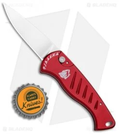 Piranha Fingerling Automatic Knife Red (2.5" Mirror) -Adventure Knife Shop Piranha Fingerling Auto Red Mirror BHQ 0404 jr bottlecap