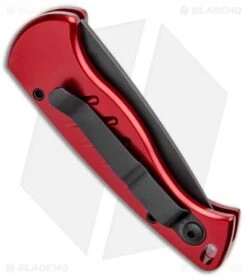 Piranha Fingerling Automatic Knife Red Tactical (2.5" Black) -Adventure Knife Shop Piranha Fingerling Auto Red Tactical Black BHQ 22933 jr side