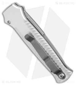 Piranha Mini-Guard Automatic Knife Silver (2.9" Stonewash) -Adventure Knife Shop Piranha Mini Guard Auto Silver SW BHQ 22900 jr side