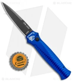 Piranha Mini-Guard Blue Tactical Automatic Knife (2.9" Black Plain) -Adventure Knife Shop Piranha Mini Guard Blue Tactical Auto Black BHQ 0700 jr bottlecap