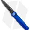 Piranha Mini-Guard Blue Tactical Automatic Knife (2.9" Black Serr)