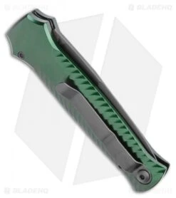 Piranha Mini-Guard Green Tactical Automatic Knife (2.9" Black Plain) -Adventure Knife Shop Piranha Mini Guard Green Tactical Automatic Knife 2.9 Black Plain BHQ 2107 LS Side