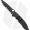 Piranha Mini Predator Black Tactical Automatic Knife Serrated (3.5" Black)