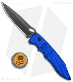 Piranha Mini Predator Blue Tactical Automatic Knife (3.5" Black) -Adventure Knife Shop Piranha Mini Predator Blue Tactical Auto Black Plain BHQ 14559 jr bottlecap