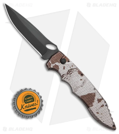 Piranha Mini Predator Desert Camo Tactical Automatic Knife (3.5" Black Plain) Piranha Mini Predator Desert Camo Tactical Automatic Knife (3.5" Black Plain) -Adventure Knife Shop Piranha Mini Predator Desert Camo Tactical Automatic Knife 3in Black Plain BHQ 14252 td size