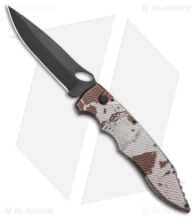 Piranha Mini Predator Desert Camo Tactical Automatic Knife (3.5" Black Plain) Piranha Mini Predator Desert Camo Tactical Automatic Knife (3.5" Black Plain) -Adventure Knife Shop Piranha Mini Predator Desert Camo Tactical Automatic Knife 3in Black Plain BHQ 14252 td