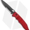 Piranha Mini Predator Red Tactical Automatic Knife (3.5" Black Serr)
