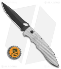 Piranha Mini Predator Tactical Automatic Knife Silver (3.5" Black ) -Adventure Knife Shop Piranha Mini Predator Silver Tactical Automatic Knife 3in Black BHQ 142360 td size