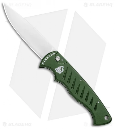 Piranha Green P-1 Pocket Automatic Knife (3.2" Mirror Plain) Piranha Green P-1 Pocket Automatic Knife (3.2" Mirror Plain) -Adventure Knife Shop Piranha P 1 Pocket Auto Green Mirror BHQ 0548 jr
