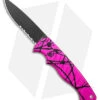 Piranha P1 Automatic Tactical Knife Pink (3.2" Black Serr 154CM)