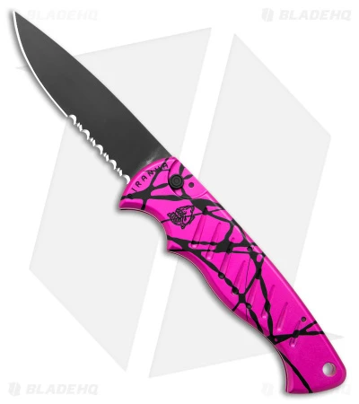 Piranha P1 Automatic Tactical Knife Pink (3.2" Black Serr 154CM) Piranha P1 Automatic Tactical Knife Pink (3.2" Black Serr 154CM) -Adventure Knife Shop Piranha P1 Pocket Auto Pink Tactical Black Serr BHQ 23557 jr