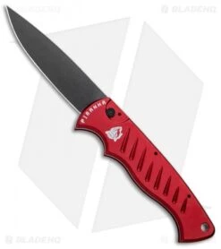 Piranha Pocket Automatic Knife Red Tactical (3.2" Black)