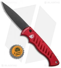 Piranha Pocket Automatic Knife Red Tactical (3.2" Black) -Adventure Knife Shop Piranha Pocket Auto Red Black BHQ 22925 jr bottlecap