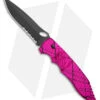 Piranha Predator Tactical Automatic Knife Pink (4.1" Black Serr)