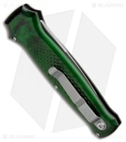 Piranha Prowler Green Automatic Knife (3.2" Stonewash Plain) -Adventure Knife Shop Piranha Prowler Green Auto SW BHQ 20541 jr side
