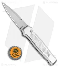 Piranha Prowler Silver Automatic Knife (3.2" Stonewash Plain) -Adventure Knife Shop Piranha Prowler Silver Automatic Knife 3.2in Stonewash Plain BHQ 20550 LS Bottlecap