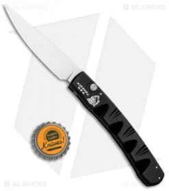 Piranha Virus Automatic Knife Black (3.25" Mirror) -Adventure Knife Shop Piranha Virus Auto Black Mirror BHQ 27807 jr bottlecap
