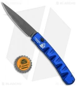 Piranha Virus Automatic Knife Blue Tactical (3.25" Black) 3 Piranha Virus Automatic Knife Blue Tactical (3.25" Black) -Adventure Knife Shop Piranha Virus Auto Blue Tactical Black BHQ 27813 jr bottlecap