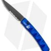 Piranha Virus Automatic Knife Blue Tactical (3.25" Black Serr)