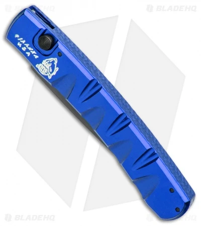 Piranha Virus Automatic Knife Blue Tactical (3.25" Black Serr) Piranha Virus Automatic Knife Blue Tactical (3.25" Black Serr) -Adventure Knife Shop Piranha Virus Auto Blue Tactical Black Serr BHQ 27811 jr spine
