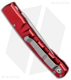 Piranha Virus Automatic Knife Red (3.25" Mirror) -Adventure Knife Shop Piranha Virus Auto Red Mirror BHQ 28396 jr side