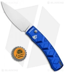 Piranha X Automatic Knife Blue (3.3" Mirror) -Adventure Knife Shop Piranha X Auto Blue Mirror BHQ 27827 jr bottlecap