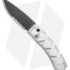Piranha X Automatic Knife Silver Tactical (3.3" Black Serr)