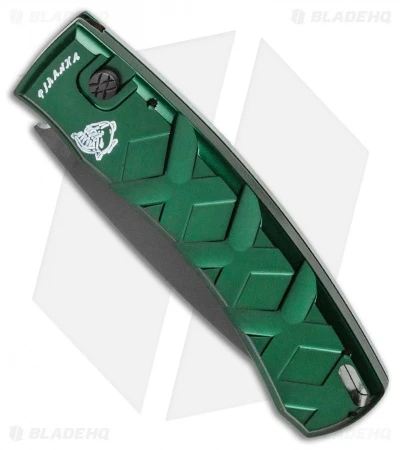 Piranha X Automatic Knife Green Tactical (3.3" Black) Piranha X Automatic Knife Green Tactical (3.3" Black) -Adventure Knife Shop Piranha X Automatic Knife Green Tactical 3.3 Black BHQ 26289 LS Spine