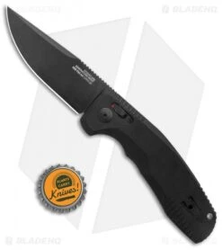 SOG Knives SOG-TAC AU Drop Point Automatic Knife Black Aluminum (3.4" Black) -Adventure Knife Shop SOG Knives SOG TAC AU Auto Black Black BHQ 119258 jr bottlecap