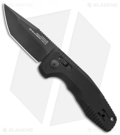 SOG Knives SOG-TAC AU Compact Tanto Automatic Knife Aluminum (2.9" Black) SOG Knives SOG-TAC AU Compact Tanto Automatic Knife Aluminum (2.9" Black) -Adventure Knife Shop SOG Knives SOG TAC AU Compact Auto Tanto Black Black BHQ 119254 jr