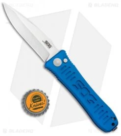 SOG Knives Spec Elite I Automatic Knife Blue (3.5" Satin) SE-51BU -Adventure Knife Shop SOG Knives Spec Elite I Auto Blue Satin SE 51BU BHQ 92925 jr bottlecap