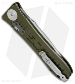 SOG Knives Spec Elite II Large Automatic Knife OD Green (4" Satin) SE-61OD -Adventure Knife Shop SOG Spec Elite II Large OD Green Satin SE 61OD BHQ 70989 jr side