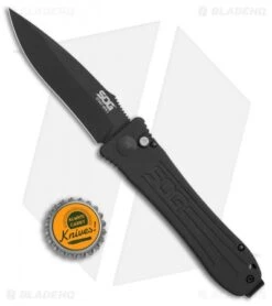SOG Strat Ops Automatic Knife Black Canvas Micarta (3.5" Black) -Adventure Knife Shop SOG Strat Ops black canvas micarta black BHQ 52429 er size