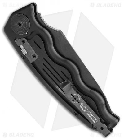 SOG-TAC Automatic Knife Drop Point (3.5" Black) ST-06 SOG-TAC Automatic Knife Drop Point (3.5" Black) ST-06 -Adventure Knife Shop SOG TAC Automatic Knife Drop Point 3.5 Black ST 06 BHQ 6208 LS Side
