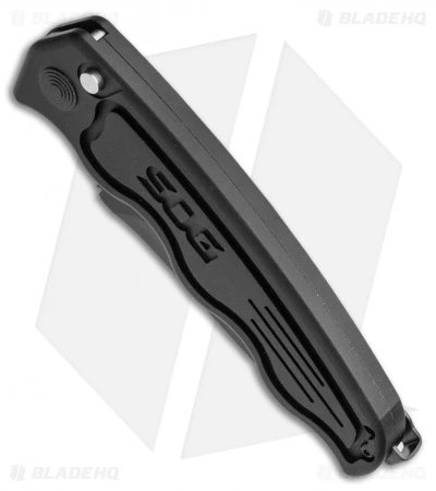 SOG-TAC Automatic Knife Drop Point (3.5" Black) ST-06 SOG-TAC Automatic Knife Drop Point (3.5" Black) ST-06 -Adventure Knife Shop SOG TAC Automatic Knife Drop Point 3.5 Black ST 06 BHQ 6208 LS Spine