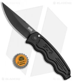 SOG-TAC Clip Point Automatic Knife (3.5" Black) ST-02 -Adventure Knife Shop SOG TAC Clip Point Black ST 02 BHQ 7512 jr bottlecap 2
