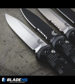 Benchmade 4400SBK Casbah Automatic Knife Black Grivory (3.4" Black Serr) -Adventure Knife Shop benchmade casbah variety sw black plain serr dl