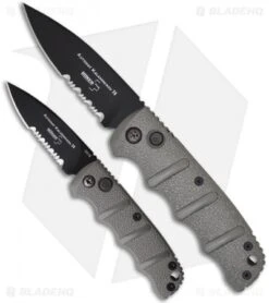Boker Mini Kalashnikov Automatic Knife Gray (2.5" D2 Black Serr) -Adventure Knife Shop boker kalashnikov mini 01kals73b size comparison