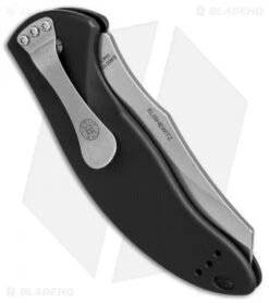 Hogue Knives EX-A04 Wharncliffe Automatic Knife Black (4" Tumbled) 34406 -Adventure Knife Shop hogue knives EX A04 wharncliffe black 34406 BHQ 37969 er side