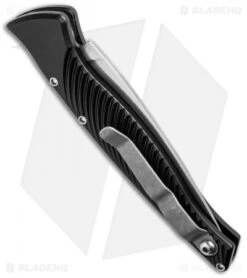 Piranha DNA Automatic Knife Black (3.25" Mirror) -Adventure Knife Shop piranha dna mirror plain black side cm