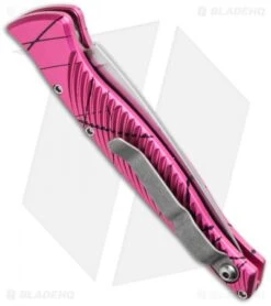 Piranha DNA Automatic Knife Pink Vein (3.25" Mirror) -Adventure Knife Shop piranha dna mirror plain pink side cm