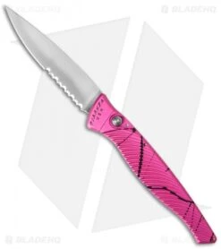 Piranha DNA Automatic Knife Pink Vein (3.25" Mirror Serr)