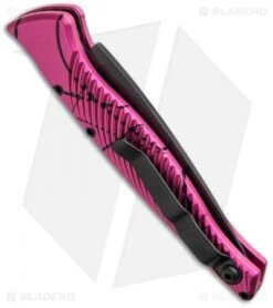 Piranha DNA Automatic Knife Pink Vein Tactical (3.25" Black) -Adventure Knife Shop piranha dna tactical plain pink side cm