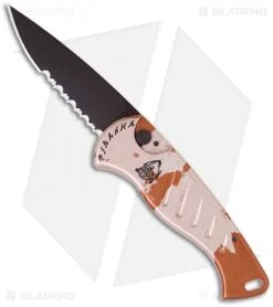 Piranha Fingerling Desert Camo Automatic Knife (2.5" Black Serr)