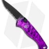 Piranha Fingerling Automatic Knife Plum Tactical (2.5" Black Serr)