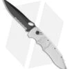 Piranha Mini Predator Silver Tactical Automatic Knife (3.5" Black Serr)