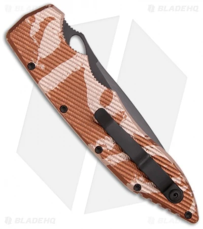 Piranha Predator Automatic Knife Desert Camo Tactical (4.1" Black) Piranha Predator Automatic Knife Desert Camo Tactical (4.1" Black) -Adventure Knife Shop piranha predator camo tactical back
