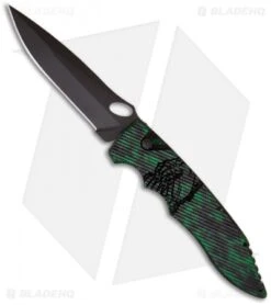 Piranha Predator Green Tactical Automatic Knife (4.1" Black)