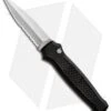 Piranha Prowler Black Automatic Knife (3.2" Stonewash Serr)